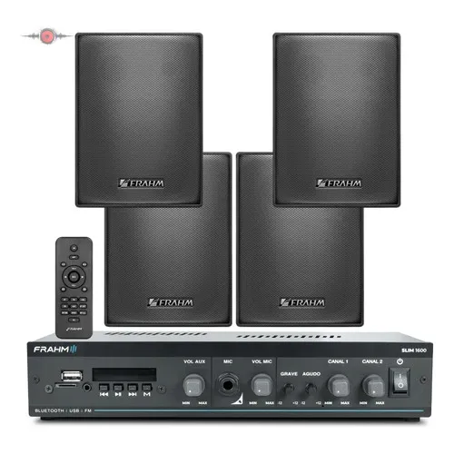 Som Ambiente Bluetooth Frahm Slim 1600 Sd mas 4 Caixas Ps200 Foto 1