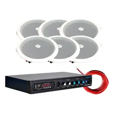 Som Ambiente Oneal C/ 6 Arandelas + Receiver E Cabo 50mt 110-220 Foto  mini 1