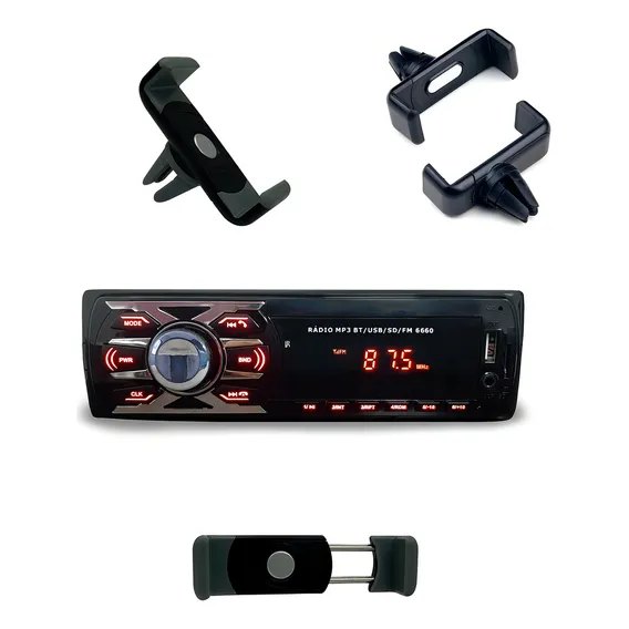 Som Automotivo Fm Bluetooth Sd Usb Mp3 Suporte Celular Foto 1