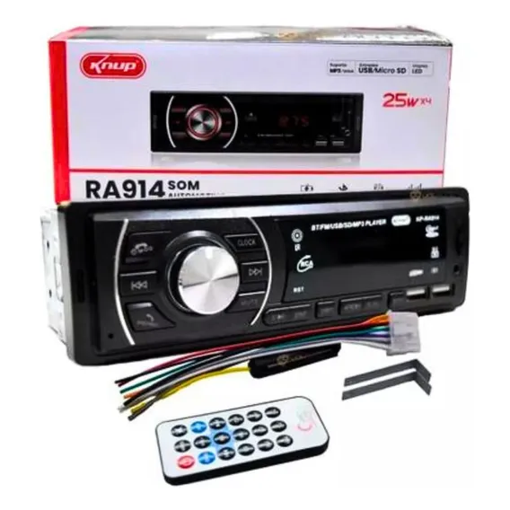 Som Carro Aparelho Rádio Automotivo Com Bluetooth Usb 60x4 Foto 1