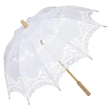 Sombrinha Oriental Branca Renda Casamento 65cm Foto mini 1