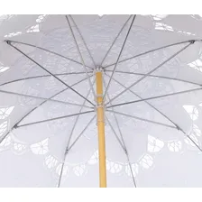Sombrinha Oriental Branca Renda Casamento 65cm Foto mini 4