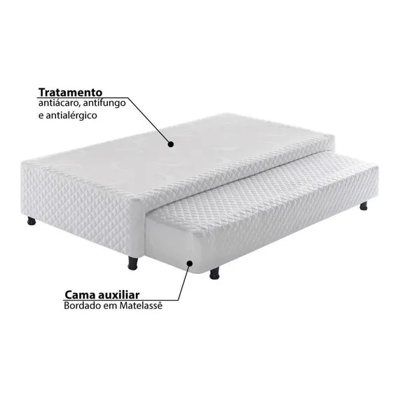 Sommier Solteiro Com Cama Auxiliar Com Mola Verticoil Foto 1