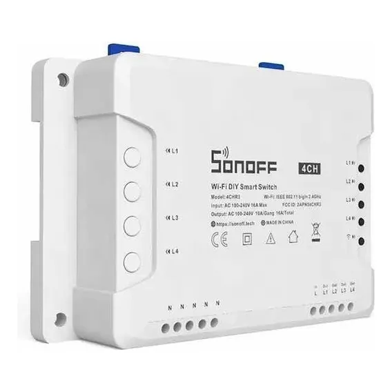 Sonoff 4 Canais Wifi Interruptor Inteligente App Android Ios - Automação Residencial Compatível Com Google Home / Alexa Foto 1