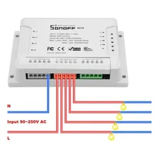 Sonoff 4ch Canais R2 Interruptor Wifi Automação Residencial Foto mini 2