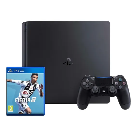 Sony PlayStation 4 Slim 1TB FIFA 19 Bundle cor preto onyx Foto 1