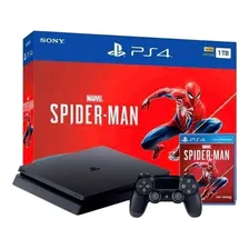 Sony PlayStation 4 Slim 1TB Marvel's Spider-Man Bundle cor preto onyx 2020 Foto  mini 1