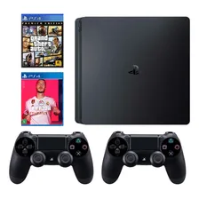 Sony Playstation 4 Slim - Ps4 1tb Completo Cor Preto Foto mini 4