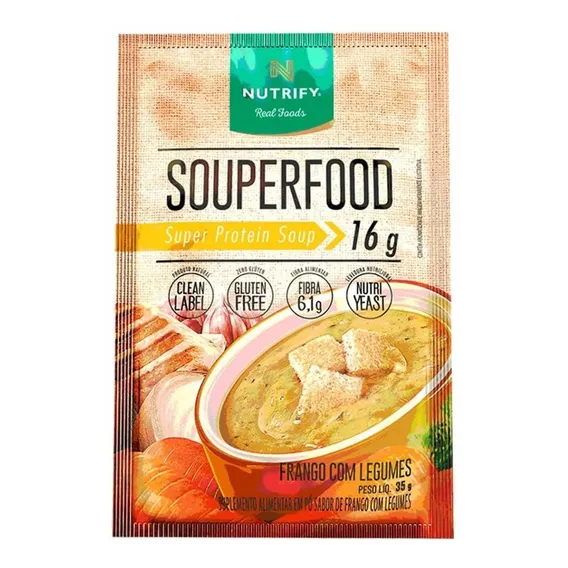 Sopa Proteica Souperfood Nutrify Frango com Legumes 10 sachês Foto 1