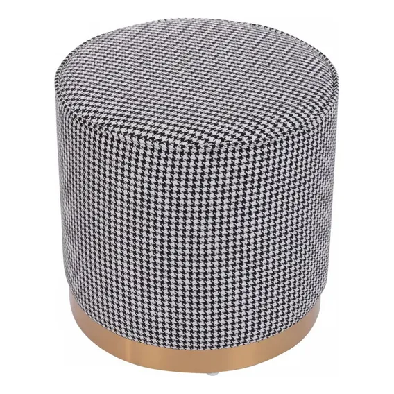 Soprar retangular puff Puff Puff preto e branco Foto 1