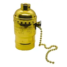 Soquete E27 Com Cordinha Antigo Retro Vintage - Dourado Foto  mini 1