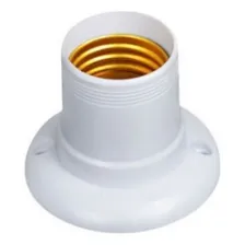 Soquete Fixo De Teto Base Bocal E27 Branco G20 Foto mini  2
