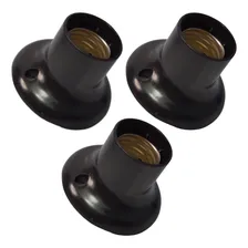 Soquete Lâmpada Fixo E27 Preto 250v-150w Soquete E27 03 Pças Foto mini 1