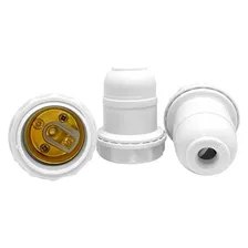Soquete Para Abajur Termoplástico Com Rosca Branco E27 Foto mini 1