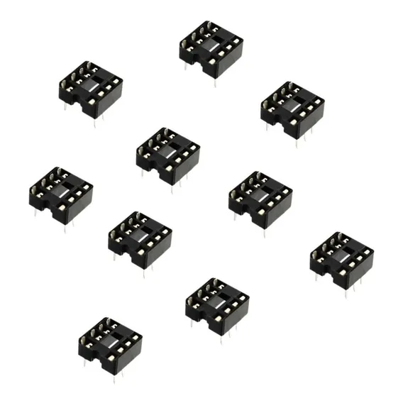 Soquete Para Ci 8 Pinos Dip Estampado Pci - Kit 10 Peças Foto 1