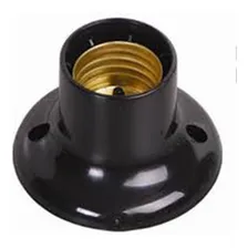Soquete Porta Lampada Fixo E27 Preto Ilumi Foto mini 1