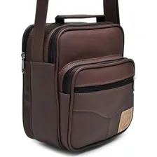 Soulder Bag Grande Pasta Tiracolo Bolsa Transversal Unissex Cor Marrom-Café Foto mini  2