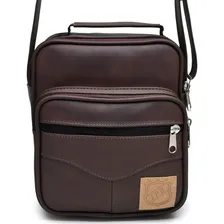 Soulder Bag Grande Pasta Tiracolo Bolsa Transversal Unissex Cor Marrom-Café Foto mini  3