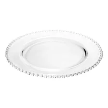 Sousplat De Cristal Transparente Pearl 32cm Bolinha Wolff Foto mini 1