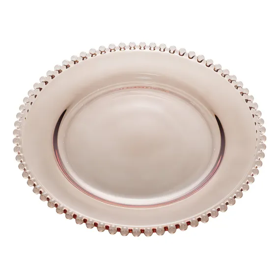 Sousplat De Cristal Wolff Pearl Fumê Transparente 32cm Foto 1