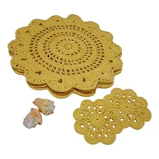 Sousplat De Crochê Amarelo Conjunto Com 8 Peças Foto  mini 1
