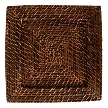 Sousplat Quadrado Mundiart Rattan Bambu Marrom Escuro Foto mini 1