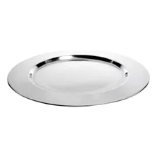 Sousplat Redondo Aço Inox 33 Cm Suplat Mesa Posta Buffet Liso Foto mini 1