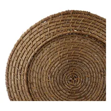 Sousplat Redondo Bambu Rattan 33cm Foto mini 4