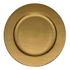 Sousplat Redondo Dourado Polipropileno 33cm Rafimex Foto mini 1