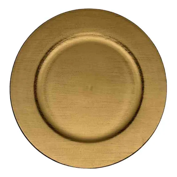 Sousplat Redondo Dourado Polipropileno 33cm Rafimex Foto 1