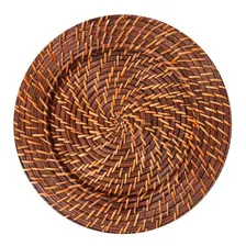 Sousplat Redondo Jogo Americano Marrom Rattan E Bambu 32cm Foto mini 1