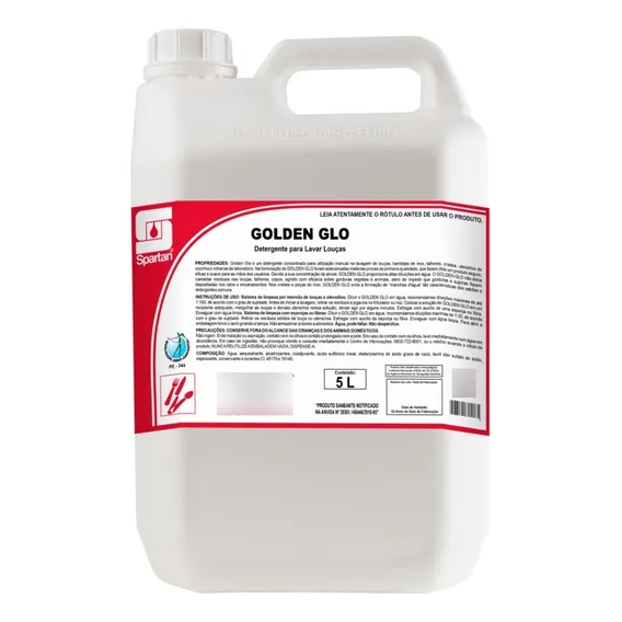 Spartan Golden Glo Detergente Neutro Concentrado Louças - 5l Foto 1