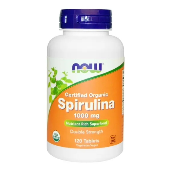 Spirulina Now Foods 1000mg 120 Tablets - Importado Foto 1