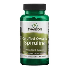 Spirulina Orgânica Certificada 500mg Swanson C/ 180 Cáps. Sabor Sem sabor Foto  mini 1