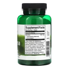 Spirulina Orgânica Certificada 500mg Swanson C/ 180 Cáps. Sabor Sem sabor Foto mini  3