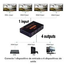 Splitter Distribuidor Divisor Repetidor Hdtv Hdmi 4k 3d 1x4 Foto mini 3