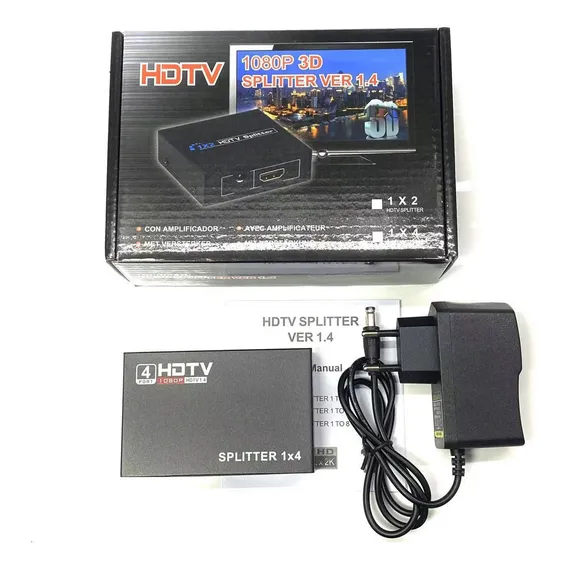 Splitter Divisor Distribuidor De Imagem Hdmi 1.4 1x4 Full Hd Foto 1