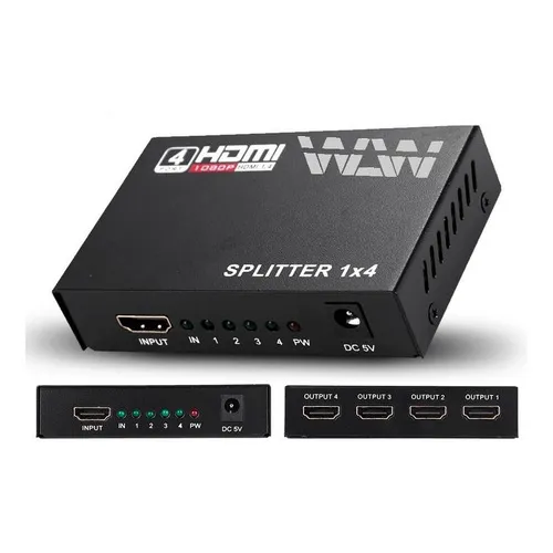 Splitter Hdmi 1x4 Divisor Conversor Amplificador Distribuido Foto 1