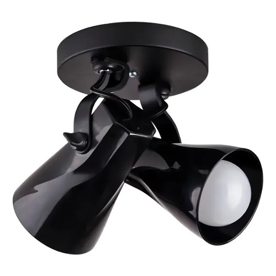 Spot Aletado 2 Lâmpadas preto Duplo E-27 Startec Foto 1