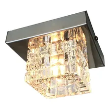 Spot Cristal Sobrepor Plafon Quadrado Base Inox 11cm Ac974s Foto  mini 1