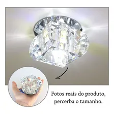 Spot De Cristal Embutir Redondo Quarto Banheiro Gesso Ali05 Foto mini 3