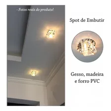 Spot De Cristal Embutir Redondo Quarto Banheiro Gesso Ali05 Foto mini 2