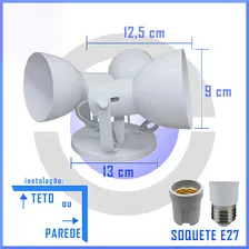 Spot De Sobrepor Luminaria P/ Tres Lampada Par20 Bulbo Bocao Cor Branco 110V/220V Foto mini  3
