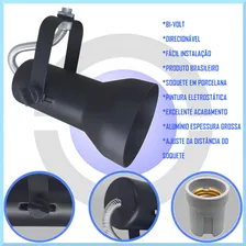 Spot De Trilho Lampada Par20 Ou Bulbo Led Kit 6 Unid - Soft Cor Preto 110V/220V Foto mini  2