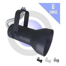 Spot De Trilho Lampada Par20 Ou Bulbo Led Kit 6 Unid - Soft Cor Preto 110V/220V Foto  mini 1