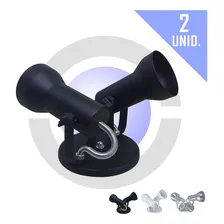 Spot Duplo De Sobrepor Duas Lampadas Bocal E27 Kit C/ 2 Uni Cor Preto Foto  mini 1