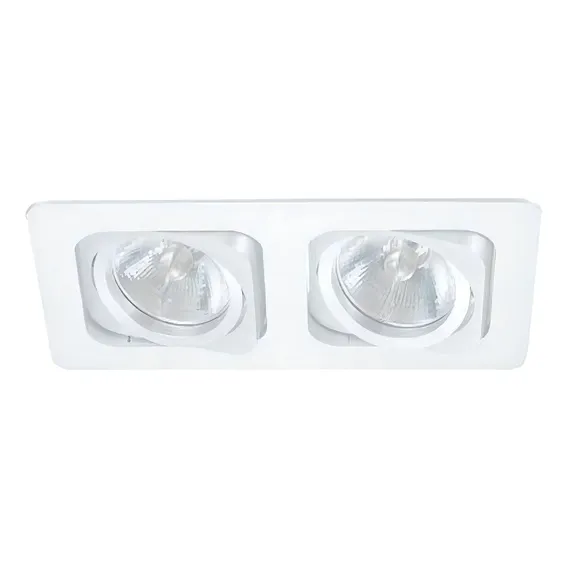 Spot Duplo Embutir Direcionavel 2x Ar70 - Branco Foto 1