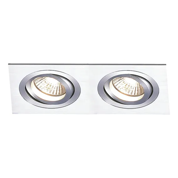 Spot Duplo Embutir Direcionavel 2x Par30 - Aluminio Escovado 110v/220v (bivolt) Foto 1