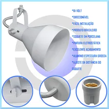 Spot Eletrocalha Preto Lampada Par 30 - Funil Cor Branco 110V/220V Foto mini  3