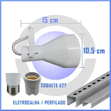 Spot Eletrocalha Preto Lampada Par 30 - Funil Cor Branco 110V/220V Foto mini 4